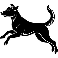 A dog jump silhouette vector