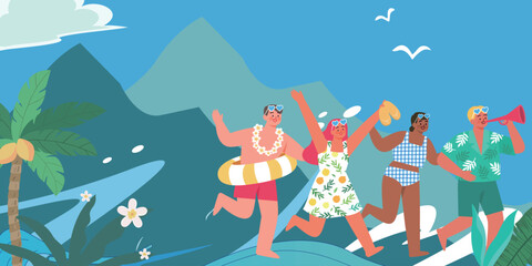 Fototapeta premium Tropical Beach Party Fun