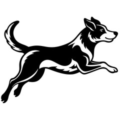 A dog jump silhouette vector