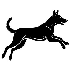 A dog jump silhouette vector