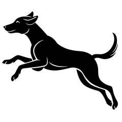 A dog jump silhouette vector