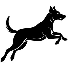 A dog jump silhouette vector