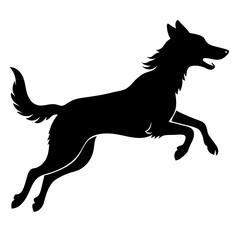 A dog jump silhouette vector