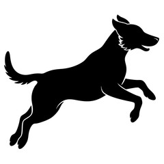 A dog jump silhouette vector