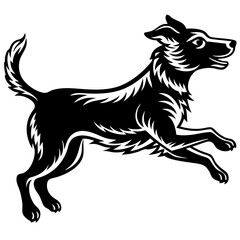 Fototapeta premium A dog jump silhouette vector