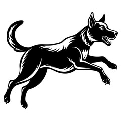 A dog jump silhouette vector