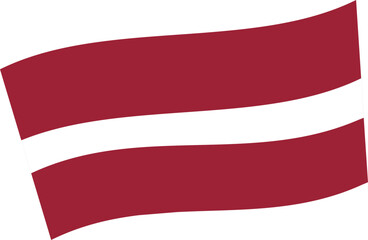 The national flag of Latvia. Vector illustration with transparent background.