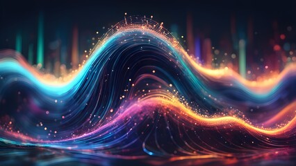 Obraz premium A colorful wave with a lot of sparkles