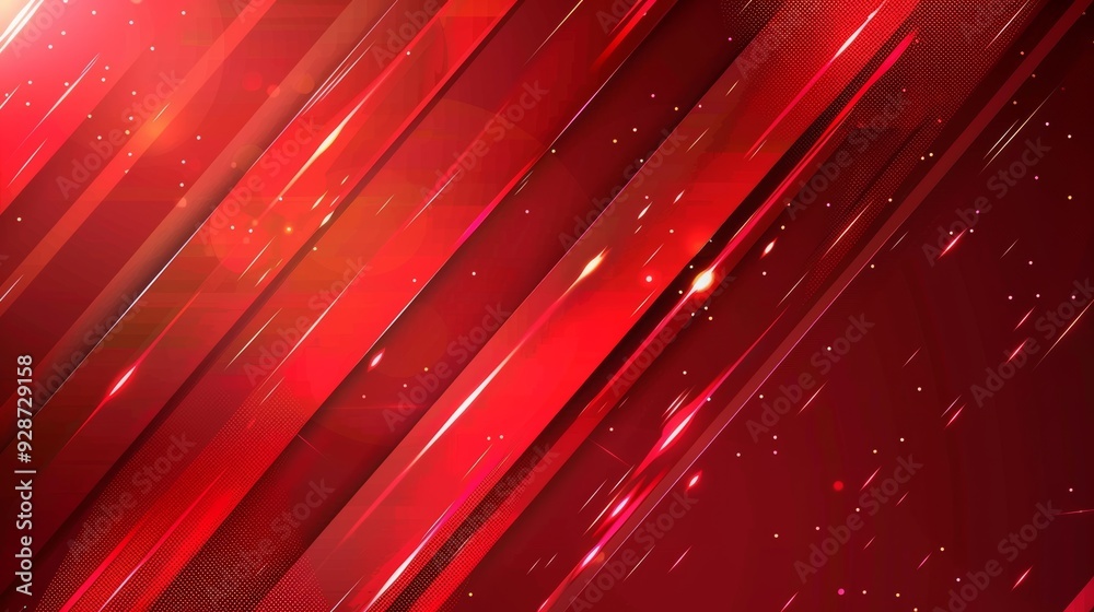 Poster abstract red diagonal geometric shapes with shadow lines. modern curves design element. perfect for 