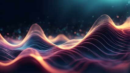 Obraz premium A colorful wave pattern with a blue background