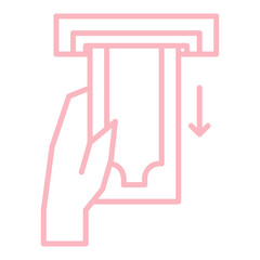 ATM Withdrawal Outline Icon