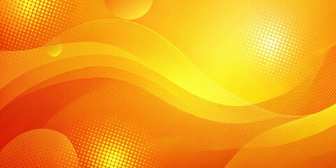 Abstract Yellow and Orange Curved Lines, Stripes and Dots, Gradient Background, graphic design, abstract art, digital art, background design
