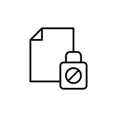 Blocked file outline icons, minimalist vector illustration ,simple transparent graphic element .Isolated on white background