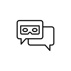 Fototapeta premium Anonymous chat outline icons, minimalist vector illustration ,simple transparent graphic element .Isolated on white background