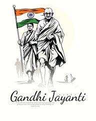 Happy Gandhi jayanti social media post banner template