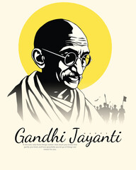 Happy Gandhi jayanti social media post banner template