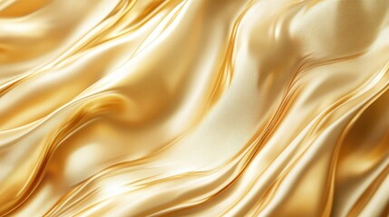 A smooth, flowing golden fabric texture with soft waves.