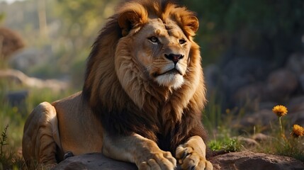 Naklejka premium lion in the wild