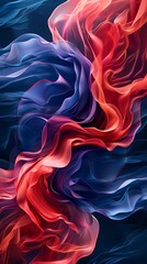 Obraz premium Digital technology red and blue wave abstract poster background
