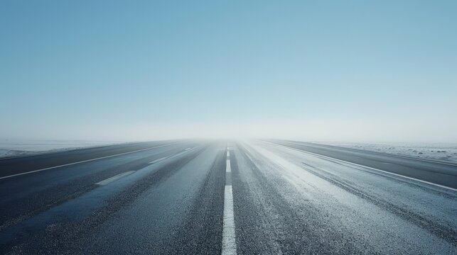 Create an image of an empty freeway stretching into the distance, highlighting the vast expanse and potential of the journey ahead