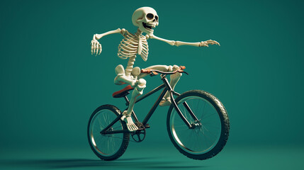 Skeleton riding bike