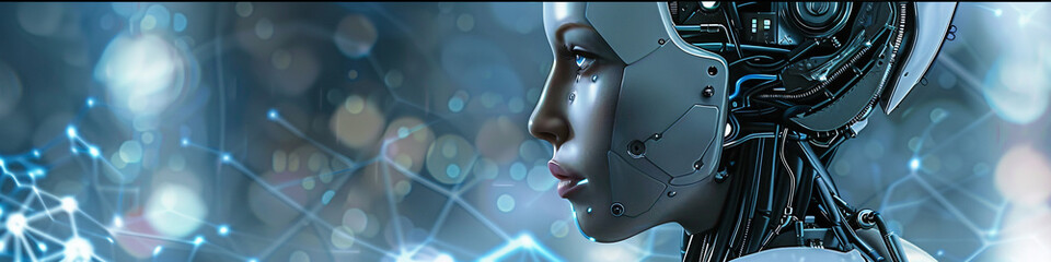Immerse yourself in the vanguard of technological advancement with our captivating AI-robot face stock image. This meticulously crafted depiction