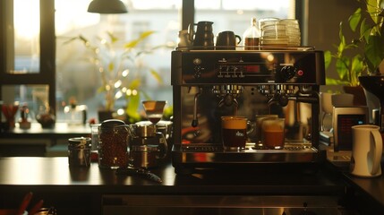 Describe the ritual of cleaning and maintaining a coffee machine for optimal performance.