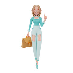 3d  render businesswoman illustration