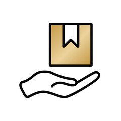 Product thin line icon set. Containing package, parcel, packet, gift, delivery cardboard box, recommendation, top seller, open shipping box or unboxing, carton boxes, brand. Vector illustration