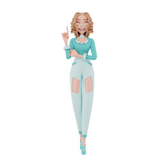 3d  render businesswoman illustration