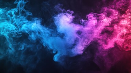 Fototapeta premium Abstract Blue and Pink Smoke on Black Background