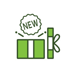 Product thin line icon set. Containing package, parcel, packet, gift, delivery cardboard box, recommendation, top seller, open shipping box or unboxing, carton boxes, brand. Vector illustration