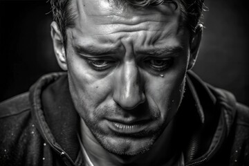 An emotional man, a man crying