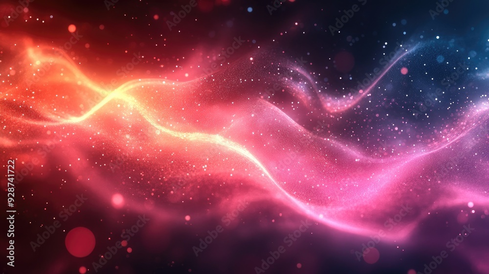 Canvas Prints abstract red and blue swirling lights with bokeh