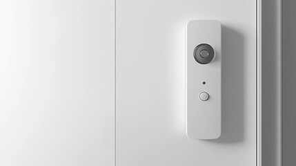 A smart doorbell mounted to the side of a house.