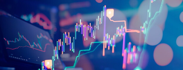 Online trading, Investment, Strategy market plan, and Stock market fluctuations Concept.