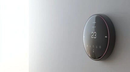 Fototapeta premium A smart thermostat on a wall.
