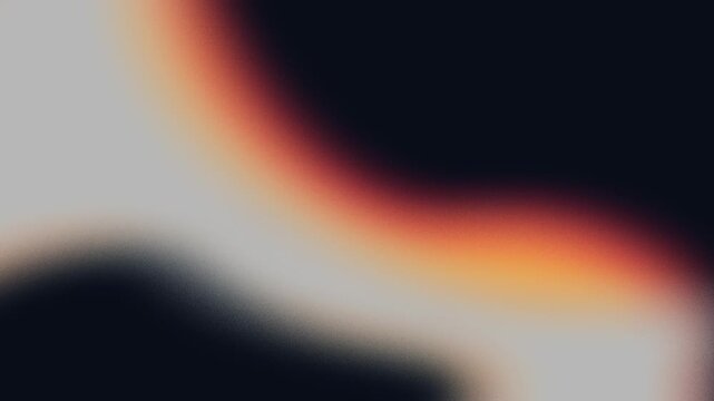 Grainy abstract background Animation, dark noisy poster black backdrop white orange red glowing color wave banner design, copy space