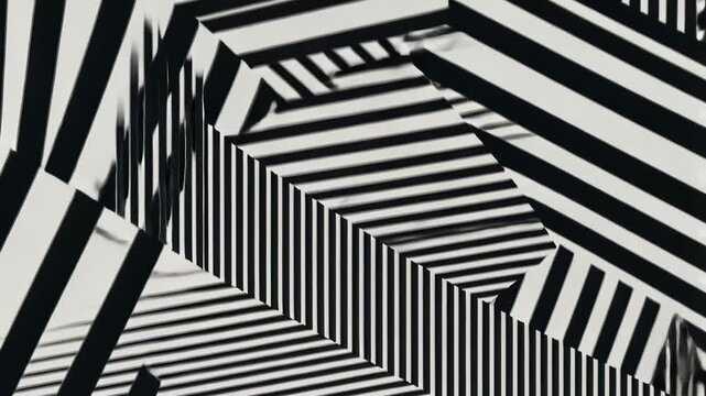 black and white abstract line pattern motion graphic animation