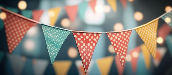 Polka Dot Bunting with Blurred Lights