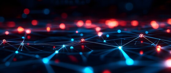 High-speed global data transfer, abstract lines and nodes, futuristic technology backdrop, dark theme