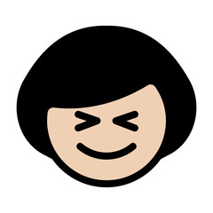 Smiling woman face icon