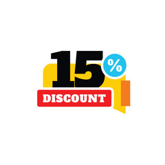 15% Discount Sale Vector Template Design Illustration