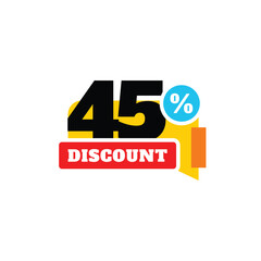 45% Discount Sale Vector Template Design Illustration