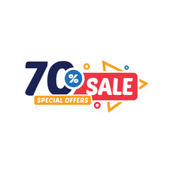 70% Discount Sale Special Offer Vector Template Design Illustration