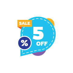 5% Off Discount Sale Vector Template Design Illustration