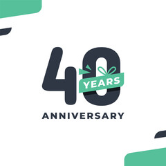 40 Years Fun Number Anniversary Design Illustration Collection