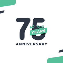 75 Years Fun Number Anniversary Design Illustration Collection