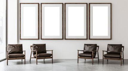 A gallery wall of blank mockup 