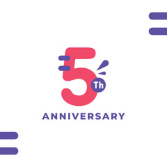 5 Th Fun Number Anniversary Design Illustration Collection
